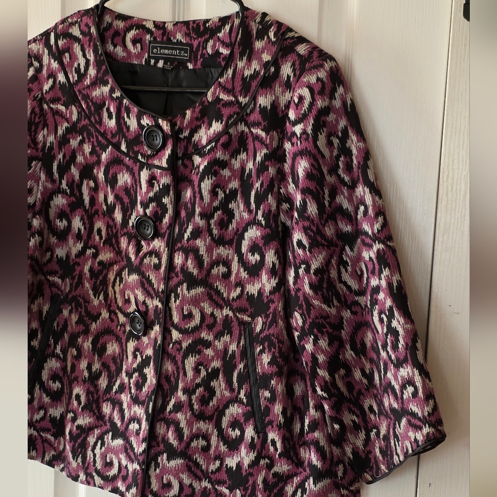 Element Pink And Black Patterned Button Down Shirt - image 3